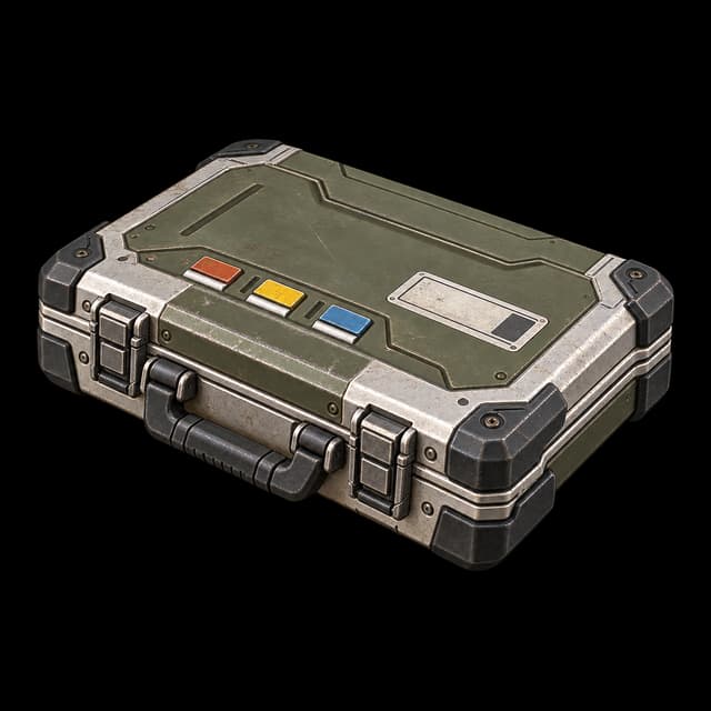A small labelled sampling case with three compartments, loaned by The Wise Old Enby
